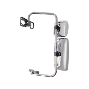HC-T-15019-F COMPLETE MIRROR ASSEMBLY CHROME FINISH STAINLESS ARM MODIFIED PARTS FOR FREIGHTLINER M2