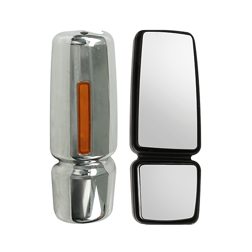 HC-T-18027-C International Durastar/Workstar HD Truck 08-17 Chrome Side Mirror Manual Folding Heated With Signal Light